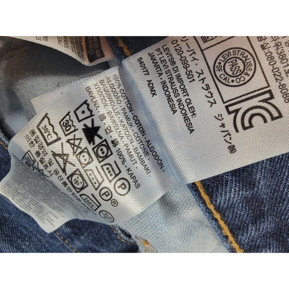 Levis 517 Jeans Mens 36x30 Blue Denim Bootcut Straight Leg Distressed Raw Hem - Picture 12 of 15